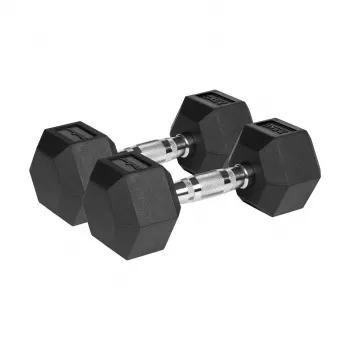 REBEL ACTIVE Hex kummikattega malmist hantlite komplekt 2 x 7,5 kg