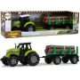 LEAN TOYS roheline traktor koos palgiveokäruga ja heliefektidega