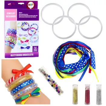 LEAN TOYS DIY sädeleva paela käevõrude valmistamise komplekt, 10 käevõru, alates 6. eluaastast