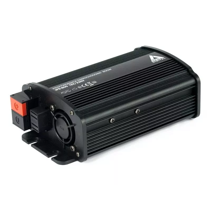 AZO Digital IPS-800U 800W 12V kuni 230V modifitseeritud siinuslainega pingemuundur USB-ga