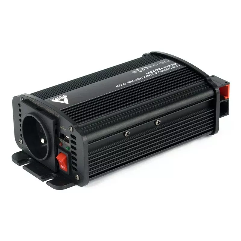 AZO Digital IPS-800U 800W 12V kuni 230V modifitseeritud siinuslainega pingemuundur USB-ga