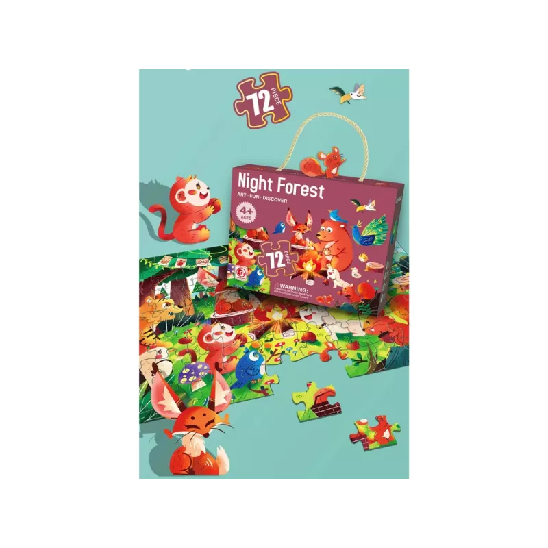 LEAN TOYS metsloomad 72-osaline laste pusle