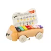 LEAN TOYS Lõvi taldrikud ratastel tõmmatav muusikamänguasi väikelastele, värviline hariv pill