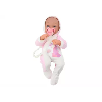 LEAN TOYS beebinukk koos lutiga, ükssarviku body, roosa tekk ja tarvikud, 35 cm