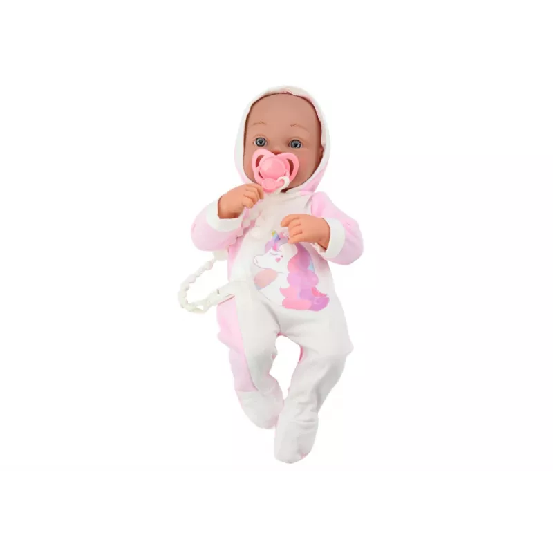LEAN TOYS beebinukk koos lutiga, ükssarviku body, roosa tekk ja tarvikud, 35 cm