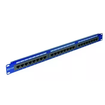 EMITERNET 19 inch 24-porti Cat.6 UTP patch-paneel integreeritud riiuliga, 1U, sinine DCN/PPFA-951K-248-C6