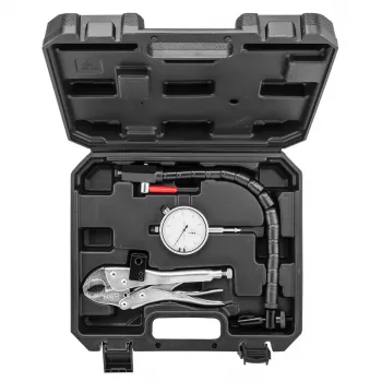 NEO TOOLS TOP-11-130 Piduriketta viskumõõdiku komplekt 0,01 mm indikaatorkellaga, 60 kg magnetalusega, painduva varrega
