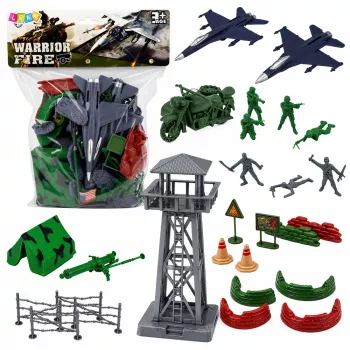 LEAN TOYS sõjaline komplekt sõdurifiguurid sõidukid torni tarvikud 72 tk.