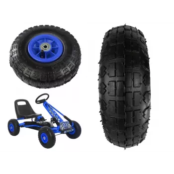 LEAN TOYS Gokarti ratas A15 sinine - 280 mm pneumaatiline varuratas 12 mm avaga, kõikmaastikurehvi muster, kuullaagrid, Schraderi ventiil, sisemine sisekumm kaasas