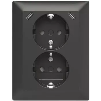 ABB Safety+ USB topeltpistikupesa 2x USB-C, 15W, süvispaigaldus, polaarvalge 2TKA00006192