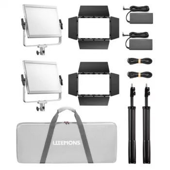 Godox Litemons LP600R 2x komplekt RGB LED-paneelvalgusti, 60W, 2500K-8500K, CRI 96, Bluetooth, kahe valgusti komplekt