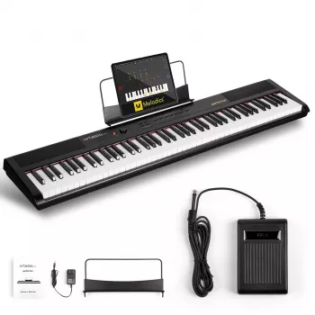 Artesia Performer 88-klahviline poolveega digitaalne klaver kõlarite, sustain-pedaali ja USB MIDI-ga - must