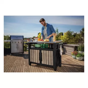KETER Grill table Deco Unity XL 207L ash wood tone