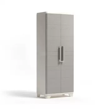 KETER Linear Wood kõrge kapp 68x39x173cm hele beež/helehall