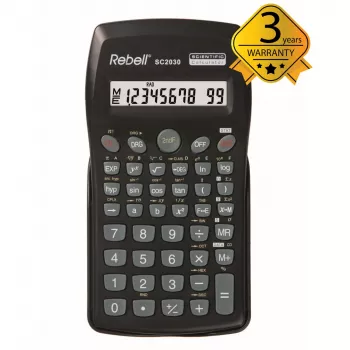 REBELL RE-SC2030 BX teaduslik kalkulaator, 240 funktsiooni, 2-realise LCD-ekraaniga, must