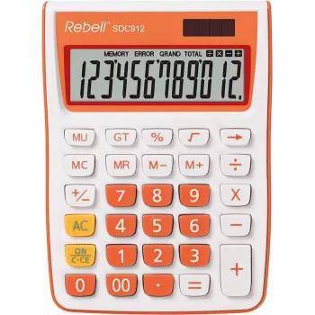 REBELL pool-laua kalkulaator RE-SDC912OR BX, 12-kohaline LCD, kahe toiteallikaga, must/hõbedane