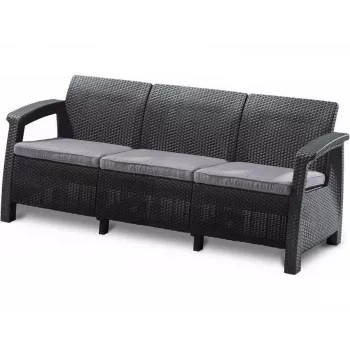 KETER Corfu Love Seat Max kolmekohaline aiasofa hall