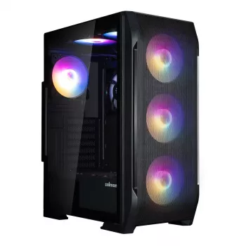 Zalman N7 PLUS V2 ATX Mid Tower arvutikorpus, 7 x 120mm ARGB ventilaatorit, karastatud klaas, must