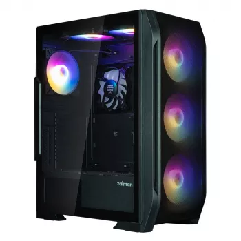 Zalman N7 PLUS V2 ATX Mid Tower arvutikorpus, 7 x 120mm ARGB ventilaatorit, karastatud klaas, must