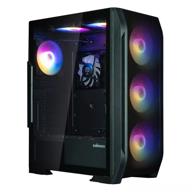 Zalman N7 PLUS V2 ATX Mid Tower arvutikorpus, 7 x 120mm ARGB ventilaatorit, karastatud klaas, must