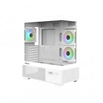 Zalman CHRONIX V2 Valge ATX Mid Tower arvutikorpus koos 3 x 120mm ARGB ventilaatoriga, karastatud klaasist külgpaneel