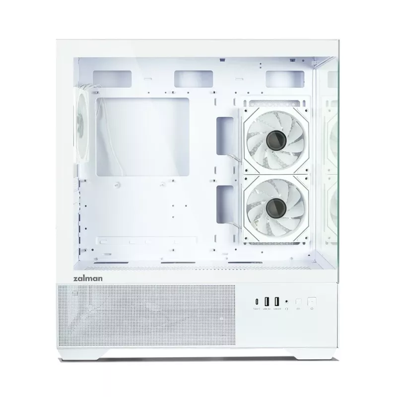 Zalman CHRONIX V2 Valge ATX Mid Tower arvutikorpus koos 3 x 120mm ARGB ventilaatoriga, karastatud klaasist külgpaneel