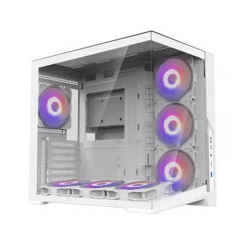 Zalman D40 White ATX Mid Tower korpus 7 ARGB ventilaatoriga ja karastatud klaasiga
