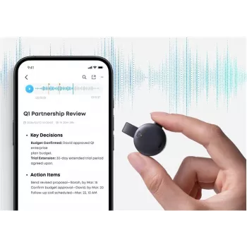 Anker Soundcore Work 64GB must juhtmevaba diktofon AI mürasummutusega (D3200G12)