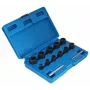 SATRA S-TS13X 13-osaline 1/2 inch padruniga kruvi väljatõmbamise padrunikomplekt kahjustatud poltidele ja mutritele, meetermõõdustik 8-24 mm, kroomvanaadiumterasest