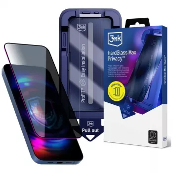 Privaatsusklaas 3MK HardGlass MaxPrivacy koos paigaldusraamiga Samsung Galaxy S25 Ultra jaoks, must