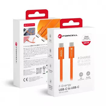 Forcell kaabel USB C - USB C Forcell F-Energy QC4.0 PD 5A 100W Cafule Color 1,2 m ACYH23 oranž