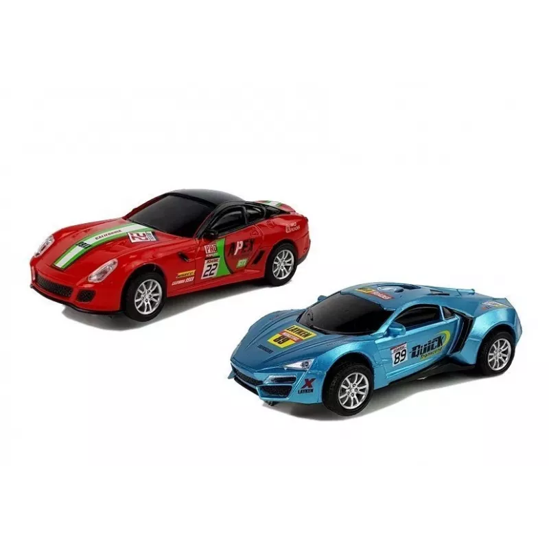 LEAN TOYS võidusõidurajad 2 autoga Top Turbo tuledega 7,6 m pikk