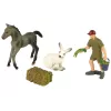 LEAN TOYS loomafiguuride komplekt hobune hall jänes farmer