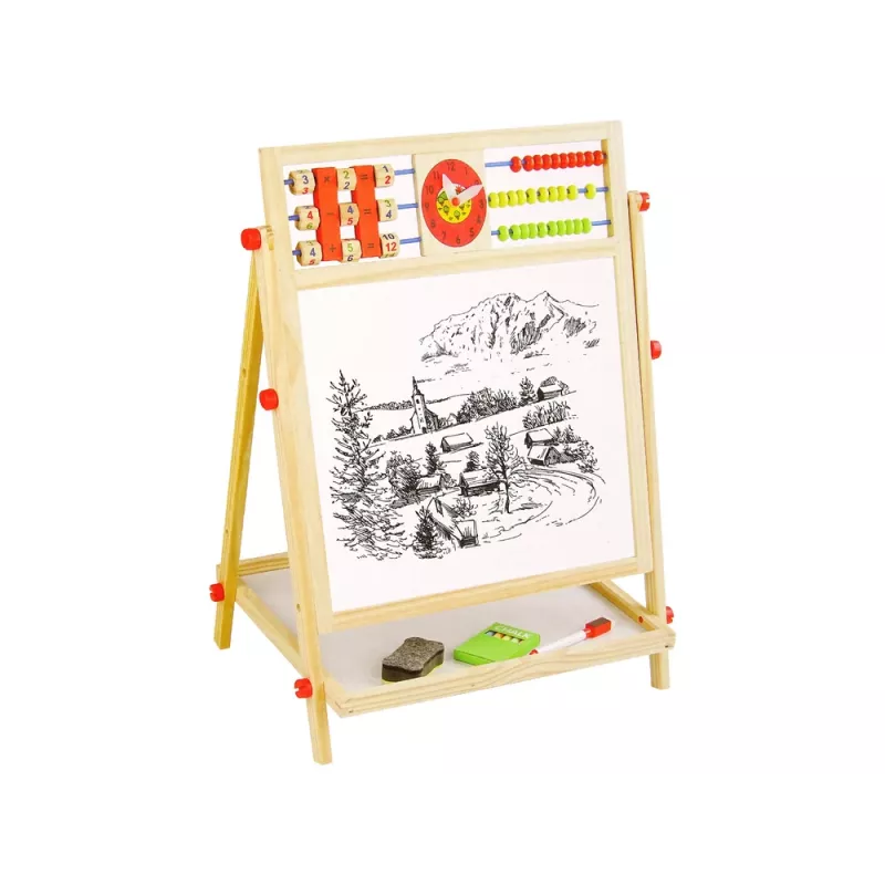 LEAN TOYS puidust tahvel 2in1 arvelaud kriit pliiats