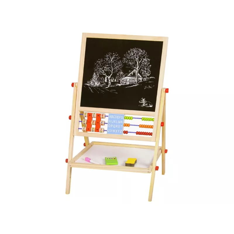 LEAN TOYS puidust tahvel 2in1 arvelaud kriit pliiats