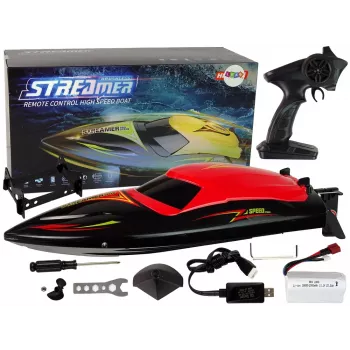 LEAN TOYS mootorpaat R/C 2.4G punane 35 KM/H