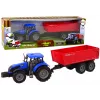 LEAN TOYS Traktor koos haagisega põllumajandussõiduk farm sinine