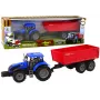 LEAN TOYS Traktor koos haagisega põllumajandussõiduk farm sinine