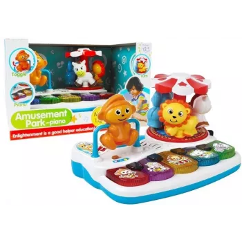 LEAN TOYS värviline klaver loomadega väikelastele