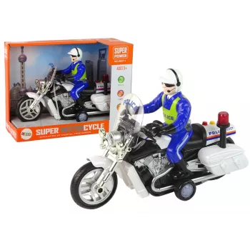 LEAN TOYS politseimootorratas mootoriga politsei helid ja tuled politseiauto