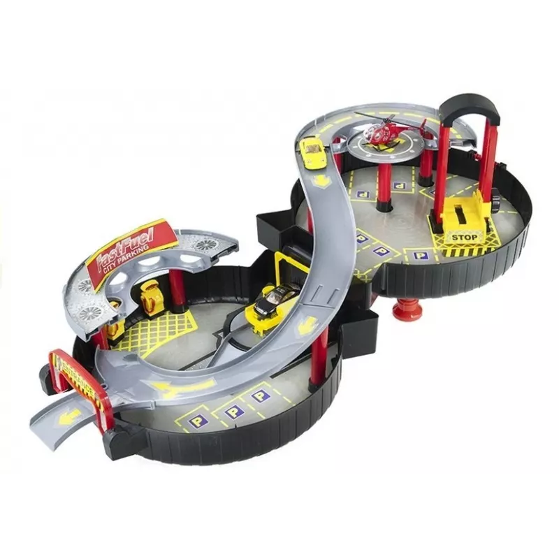 LEAN TOYS Parkla Autogaraaž Kohver Ring Kahetasandiline