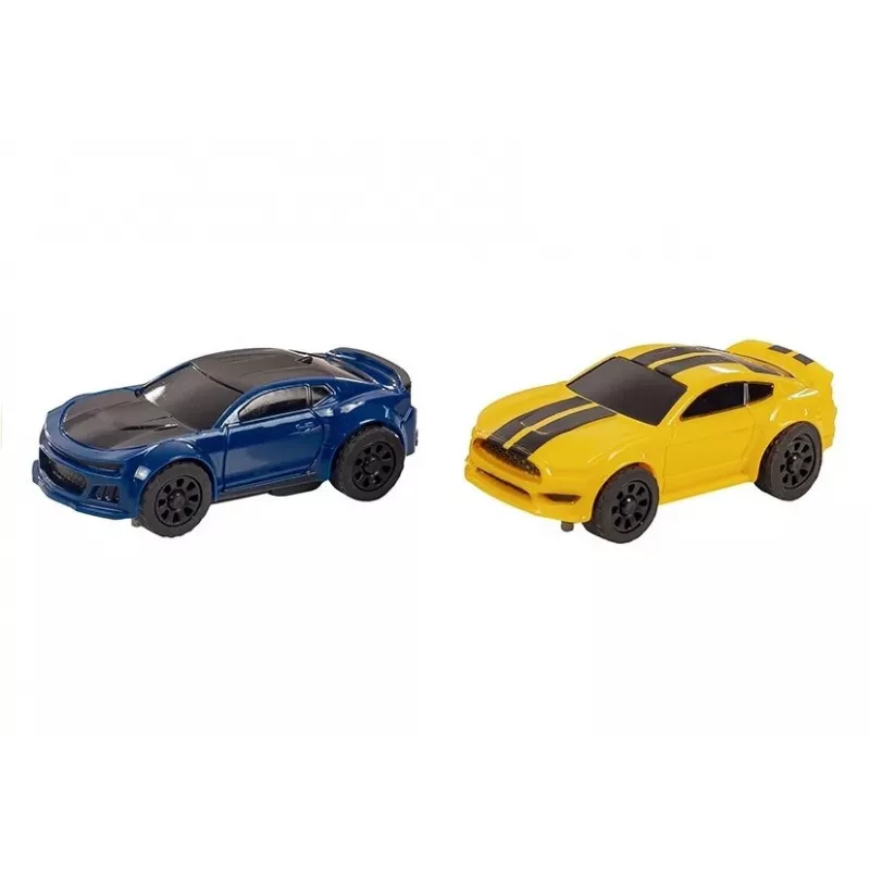 LEAN TOYS Võidusõiduraja komplekt 2 autoga ja 2 juhtmega juhtpuldiga