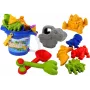 LEAN TOYS Liivakopa komplekt koos duši, spaatli, reha, vormide ja dinosaurusega