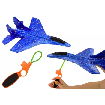 LEAN TOYS vahtplastist hävituslennuk sinise katapuldiga