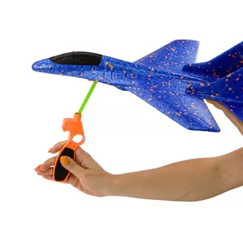 LEAN TOYS vahtplastist hävituslennuk sinise katapuldiga