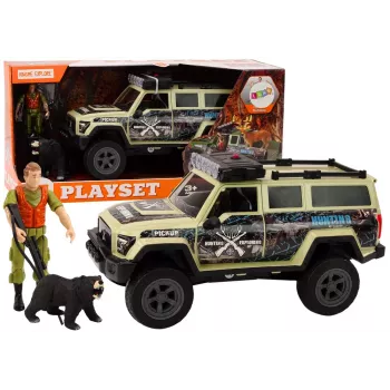 LEAN TOYS Maastikujahi auto Hunter Bear tulede ja helidega beež