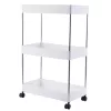 LEAN TOYS Mobiilne riiul 3 riiuliga valge ratastel
