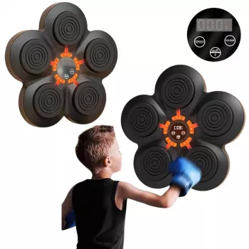 LEAN TOYS Muusikaline poksitreeningu masin Bluetoothi seinale kinnitatav laud LED-tuledega