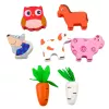 LEAN TOYS Puidust Hariduslik Mänguasi Happy Farm Magnettõstukiga Usside Sorteerija