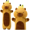 LEAN TOYS Plüüsist kapibaara maskott puuviljakujulise ovaalse padjaga, pruun, 45 cm